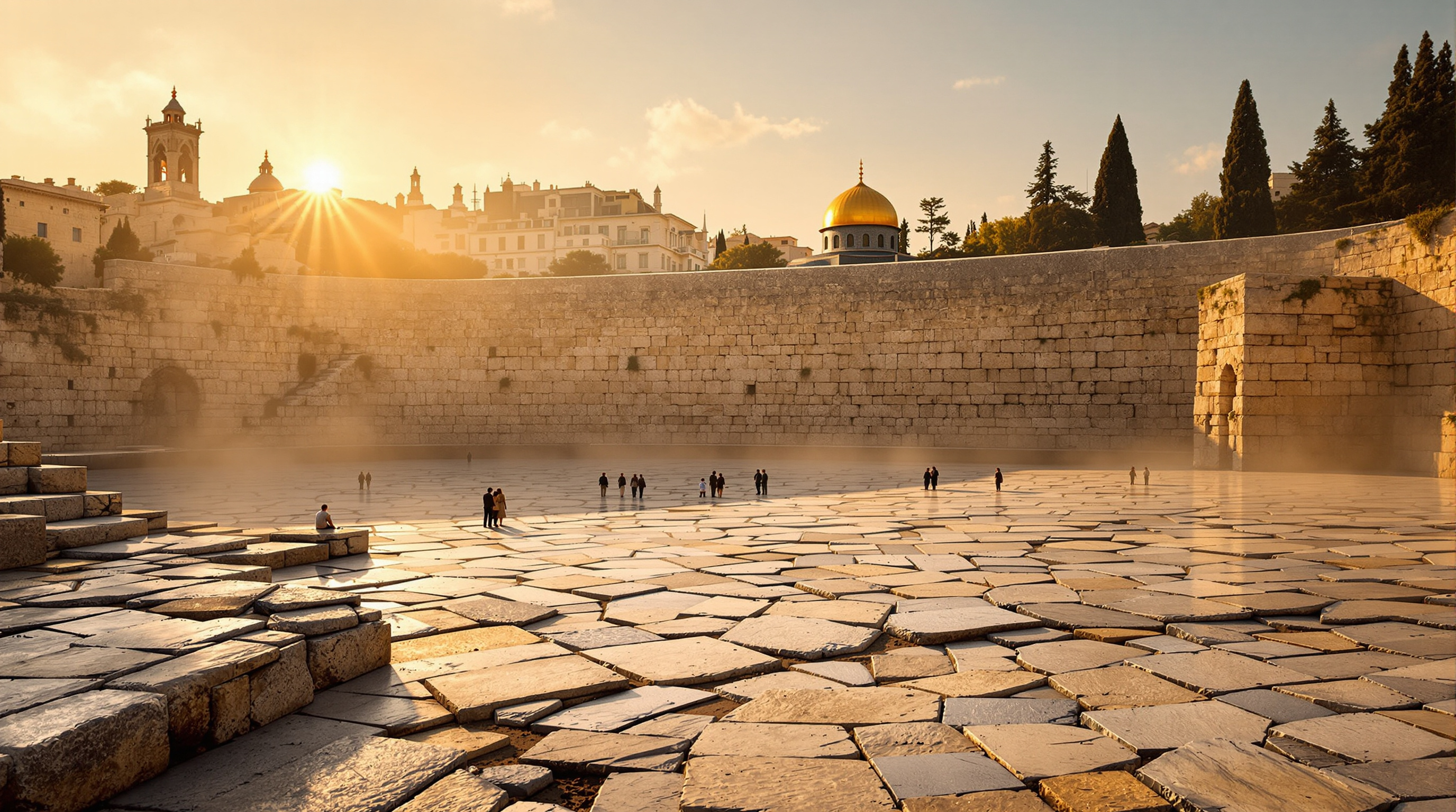 Ancient Western Wall at sunrise, Jerusalem
