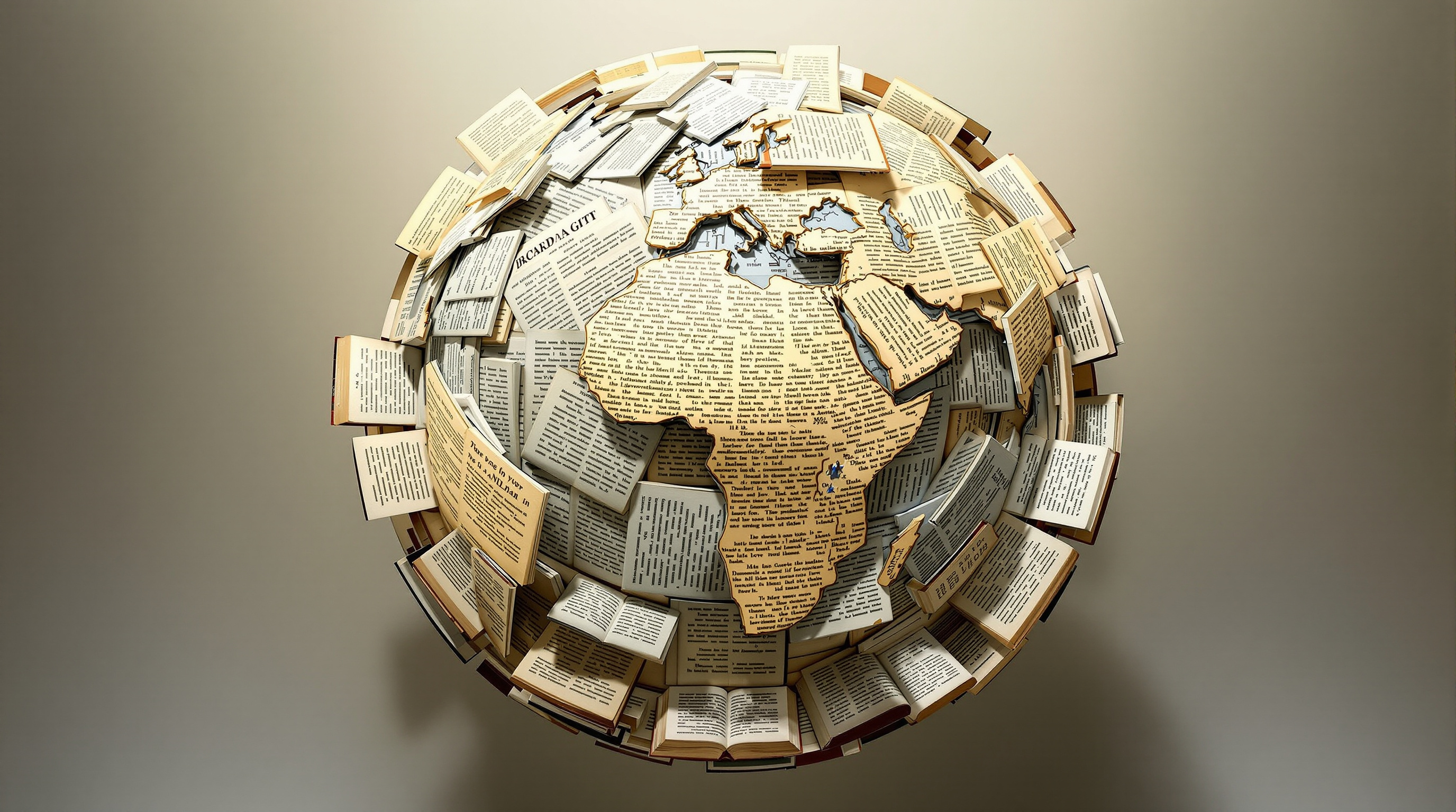 Sacred texts from world religions arranged in circular pattern